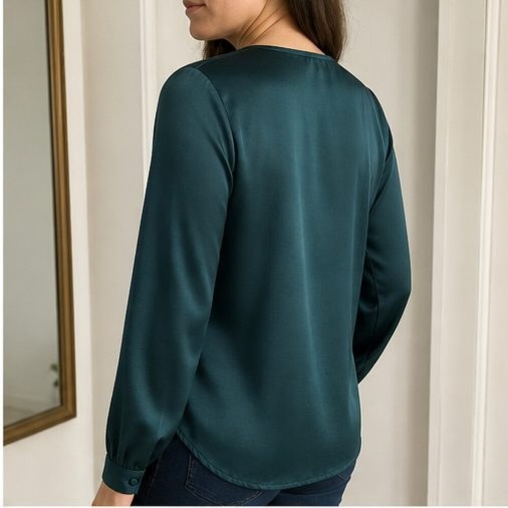 Teal Ruffle Blouse - Picture 3 of 6